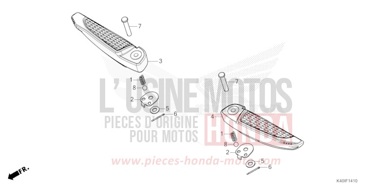 PILLION STEP for Forza 125 PEARL SIENA RED (R320) from 2024